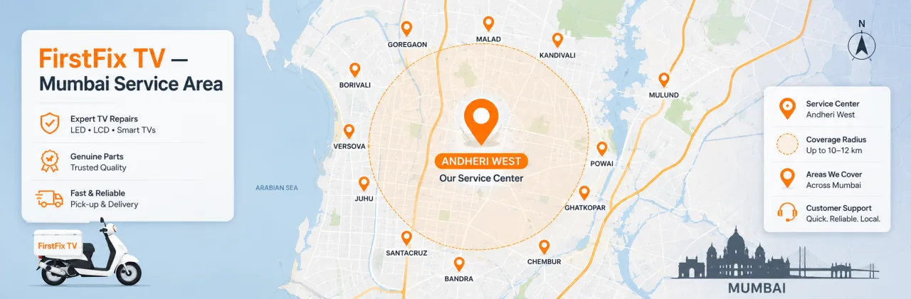 Map of FirstFix TV service area in Mumbai