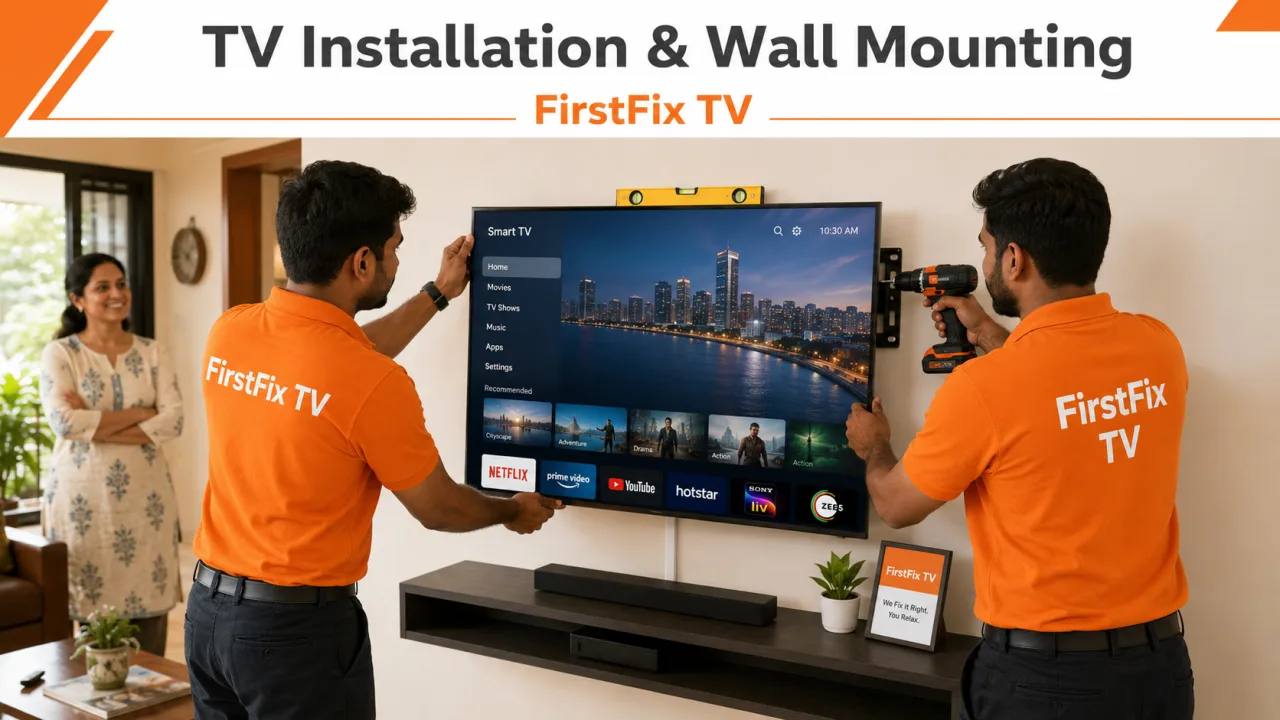 Expert TV Installation & Wall Mounting by FirstFix TV in Mumbai
